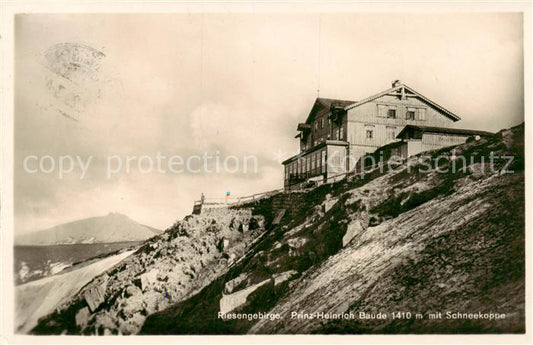 73810004 Riesengebirge Krkonose Karkonosze Prinz Heinrich Baude mit Schneekoppe