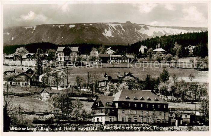 73810037 Brueckenberg Krummhuebel Riesengebirge PL mit Hotel Ruebezahl und Teich