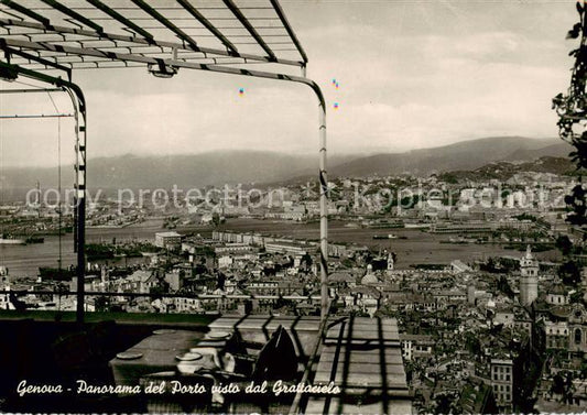 73817104 Genova Genua Liguria IT Panorama del porto visto dal grattacielo