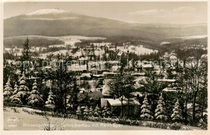 73816903 Schreiberhau Szklarska Poreba Riesengebirge PL Panorama mit Reiftraeger