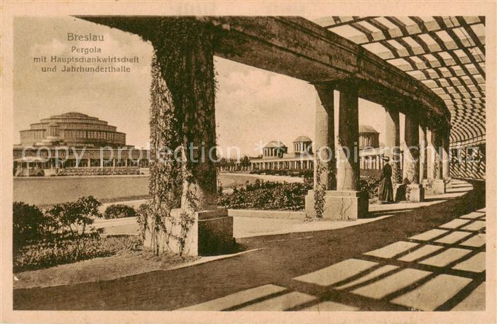 73817115 Breslau Niederschlesien Pergola mit Hauptschanwirtschaft und Jahrhunder