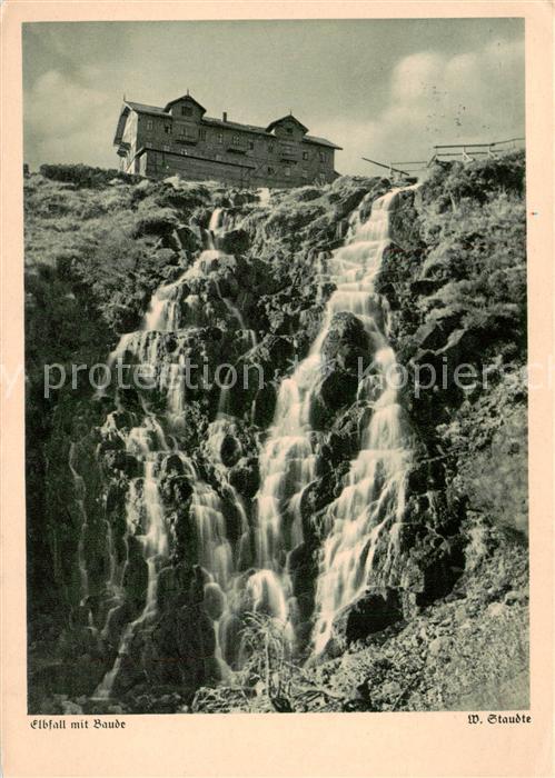 73817673 Riesengebirge Krkonose Karkonosze Elbfall mit Baude