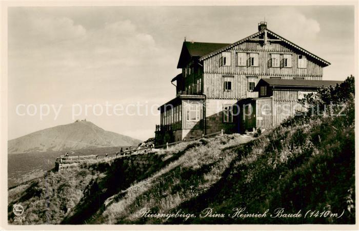 73817977 Riesengebirge Krkonose Karkonosze Prinz Heinrich Baude mit Schneekoppe