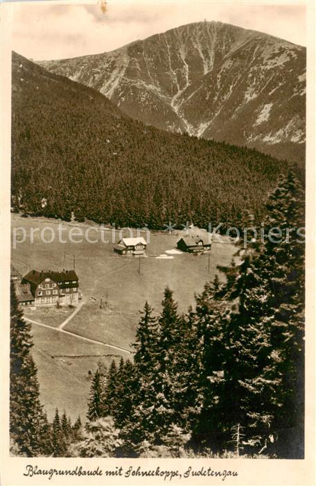 73818264 Riesengebirge Krkonose Karkonosze Blaugrundbaude mit Schneekoppe