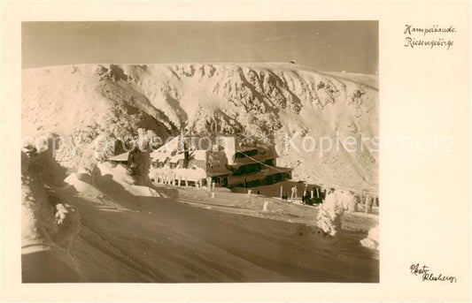 73818327 Riesengebirge Krkonose Karkonosze Hampelbaude im Winter