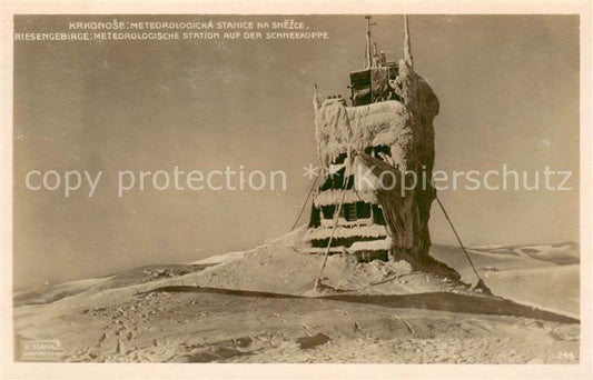 73818340 Riesengebirge Krkonose Karkonosze Meteorologische Station auf der Schne