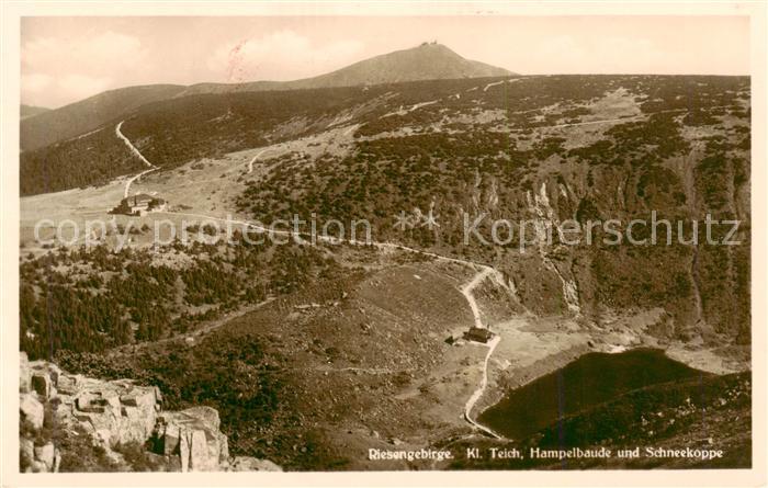 73818355 Riesengebirge Krkonose Karkonosze Kleiner Teich Hampelbaude und Schneek