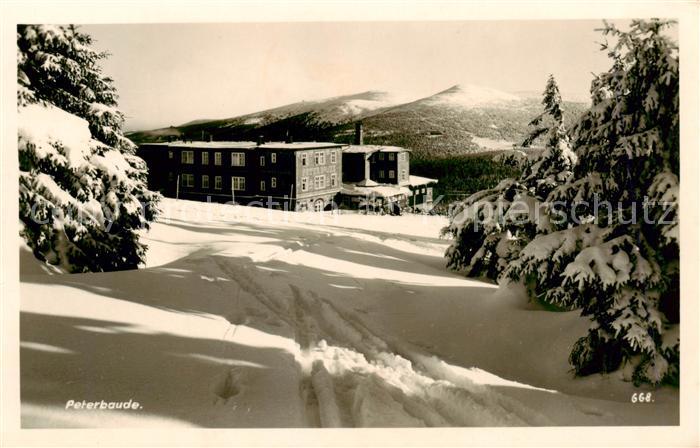 73818459 Riesengebirge Krkonose Karkonosze Peterbaude Winterpanorama