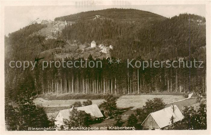 73818942 Riesengebirge Krkonose Karkonosze St Annakapelle mit Kraeberberg