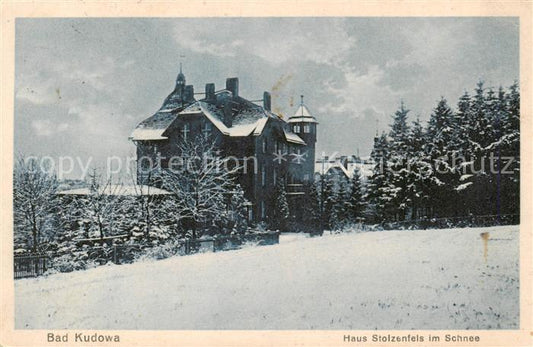 73818966 Bad Kudowa Kudowa-Zdroj Niederschlesien PL Haus Stolzenfels im Schnee