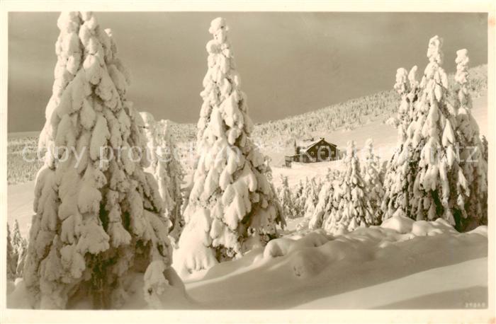 73819001 Riesengebirge Krkonose Karkonosze Keilbaude im Winter