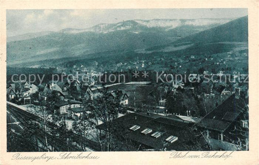 73818841 Schreiberhau Szklarska Poreba Riesengebirge PL Panorama Blick vom Bahnh