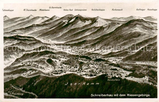 73818855 Schreiberhau Szklarska Poreba Riesengebirge PL Panoramakarte mit dem Ri