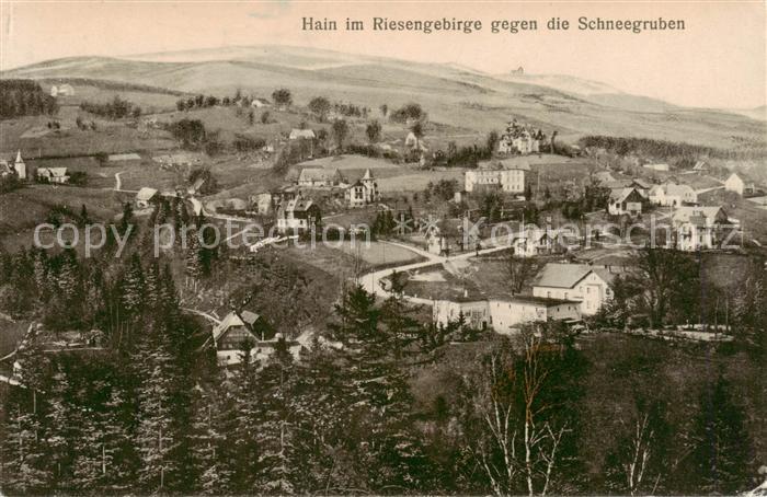 73818856 Hain  Giersdorf Riesengebirge Podgorzy PL Panorama Blick gegen die Schn