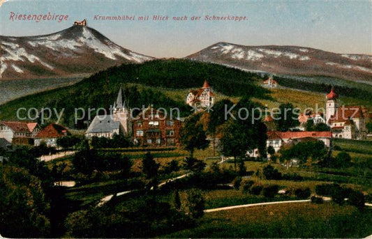 73818880 Krummhuebel Karpacz Riesengebirge PL Panorama mit Blick nach der Schnee