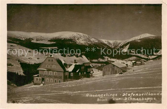 73819849 Riesengebirge Krkonose Karkonosze Stufenseitbaude mit Blick zur Schneek