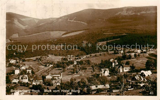 73820170 Brueckenberg Krummhuebel Riesengebirge PL Blick vom Hotel Wang