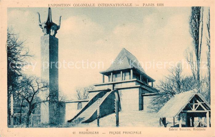 73892622 Exposition Coloniale Internationale Paris 1931 Madagascar facade pricip