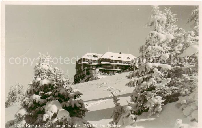 73823483 Riesengebirge Krkonose Karkonosze Die Hampelbaude im Winter