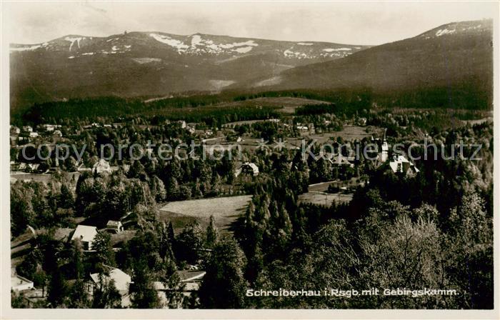 73823691 Schreiberhau Szklarska Poreba Riesengebirge PL mit Gebirgskamm