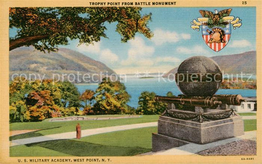 73824969 West Point New York USA US Military Academy Trophy Point from Battle Mo