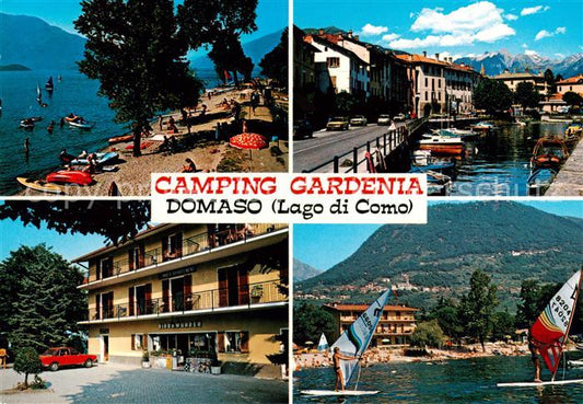 73830021 Domaso Lago di Como IT Camping Gardenia Strand Bootshafen Surfer