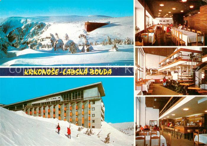 73836987 Riesengebirge Krkonose Karkonosze Labska Bouda Gastraeume Bar Winterpan