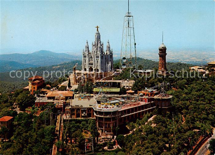 73837261 Barcelona Cataluna Cumbre Tibidabo Fliegeraufnahme