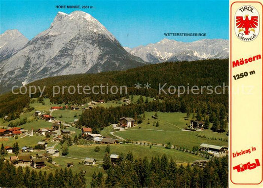 73843014 Moesern Seefeld Tirol AT Fliegeraufnahme mit Hohe Munde und Wetterstein