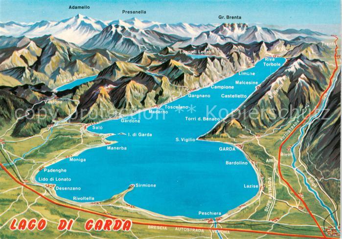 73843329 Lago di Garda Gardasee und Umgebung Alpenpanorama aus der Vogelperspekt