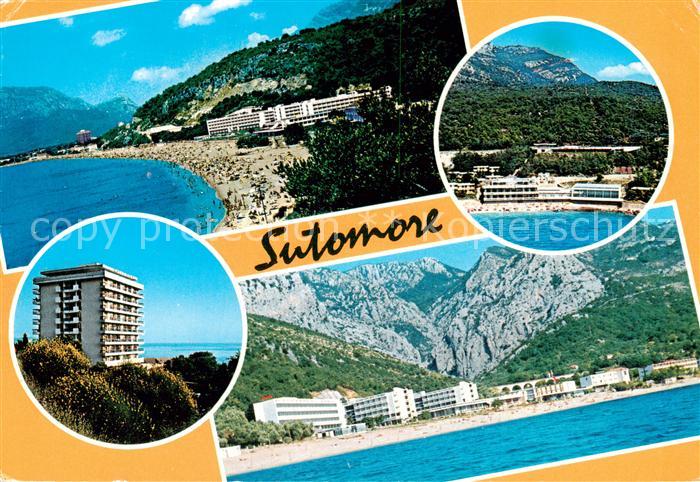 73843349 Sutomore Sutomora Dalmatien Croatia Kuestenpanorama Strand Hotels Berge