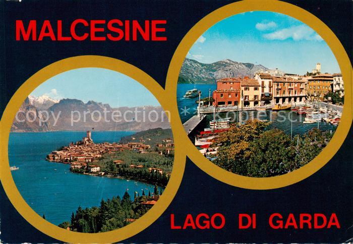 73843740 Malcesine Lago di Garda Panorama Hafenpartie