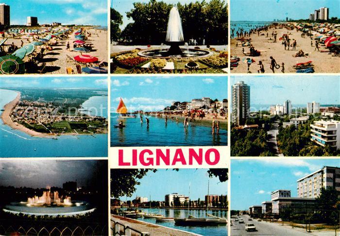 73843759 Lignano IT Strandpartien Fliegeraufnahme Hafenpartie