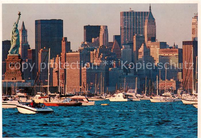 73848143 New York City Statue of Liberty and lower New York Skyline