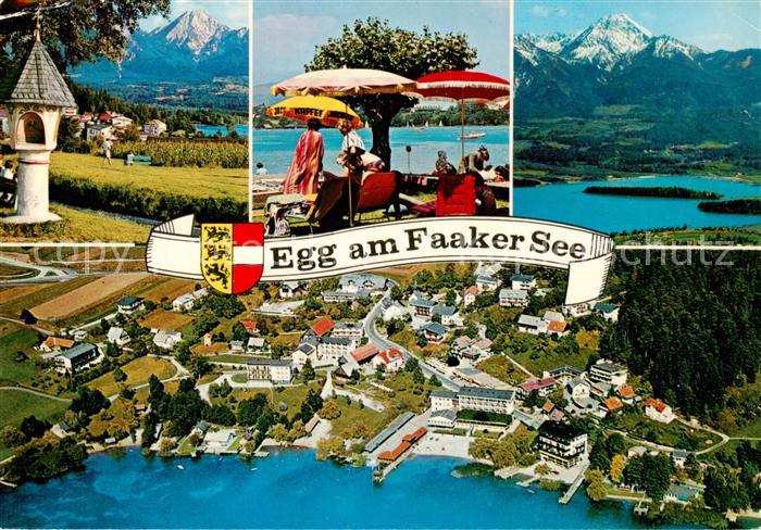 73854915 Egg Faakersee Kaernten AT Fliegeraufnahme Bildstock Seepartien