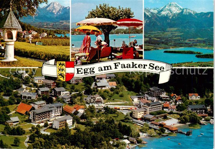 73854916 Egg Faakersee Kaernten AT Fliegeraufnahme Bildstock Seepartien