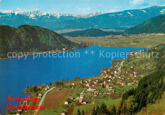 73854965 Sattendorf Fliegeraufnahme mit Ossiachersee und Julische Alpen