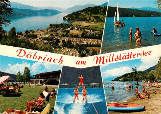 73855145 Doebriach Millstaettersee Fliegeraufnahme Seepartien Liegewiese Strand