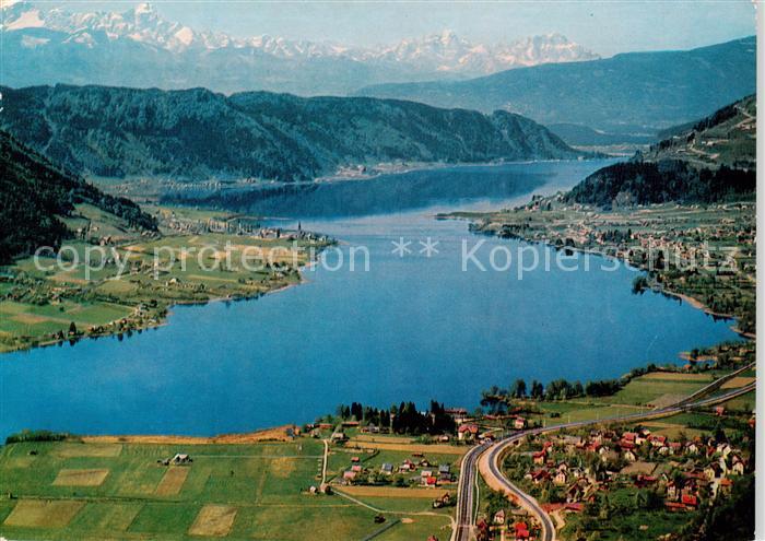 73855480 Ossiachersee Fliegeraufnahme mit Julische Alpen