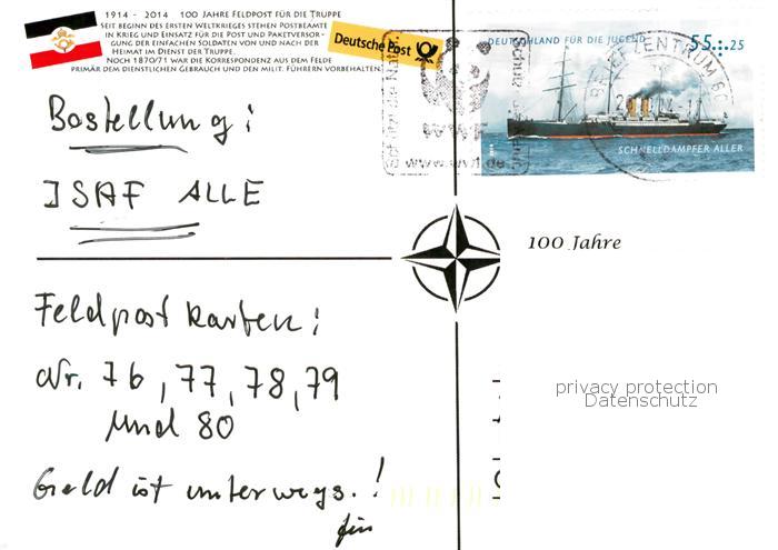 73900483 Militaria Feldpost 100 Jahre Feldpost 1914-2014