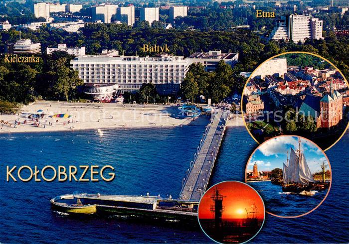 73861666 Kolobrzeg Kolberg Ostseebad PL Hotels am Strand Seebruecke Luftaufnahme