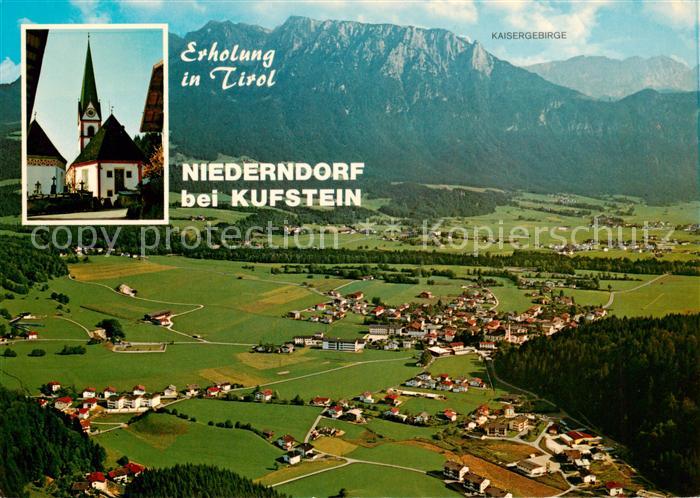 73861878 Niederndorf Kufstein Fliegeraufnahme Kirche