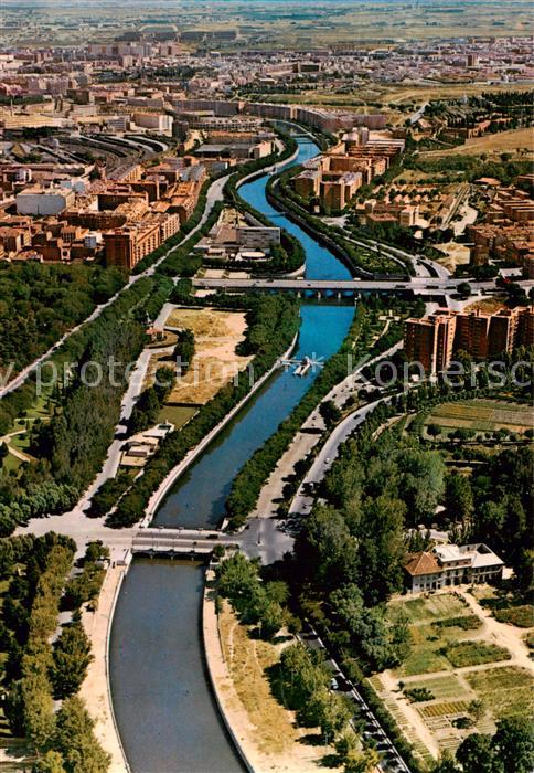 73862022 Madrid Spain Rio Manzanares Fliegeraufnahme