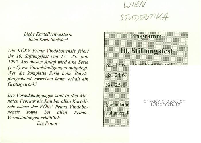 73864796 Wien AT 10. Stiftungsfest der KoeKV Prima Vindobonensis Studentika