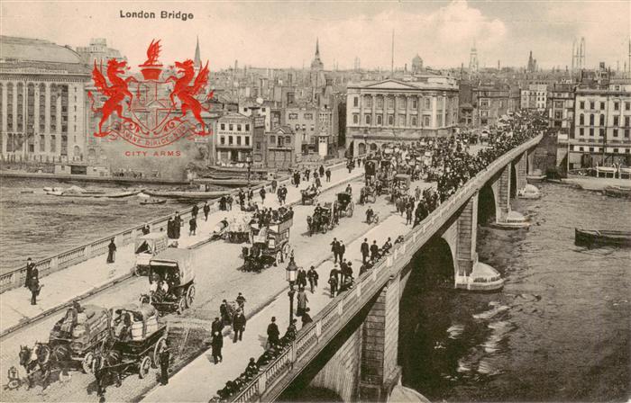 73880064 London  UK London Bridge Tucks Post Card Heraldie View Postcard No. 217