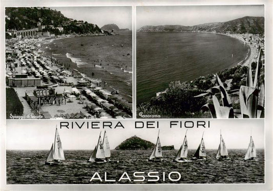 73892193 Alassio Liguria IT Spiaggia Panorama Segelregatta