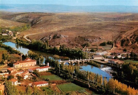 73880239 Soria Castilla ES Panoramics de la rivera de rio Duero Fliegeraufnahme