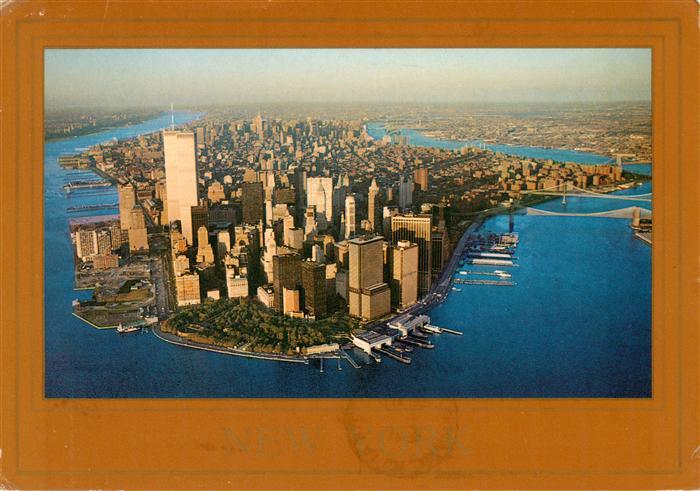 73881014 Manhattan Isle of New York Twin Towers Fliegeraufnahme