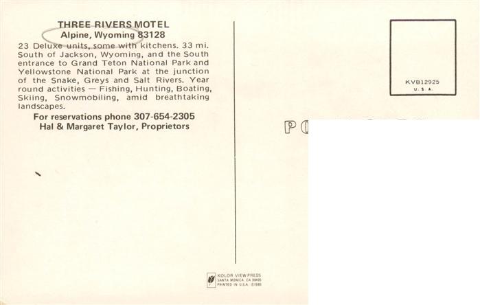 73881143 Alpine Wyoming USA Three Rivers Hotel Fliegeraufnahme Park Winterpanora