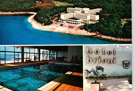 73882210 Pula Pola Croatia Hotel Brioni Fliegeraufnahme Hallenbad Schriftzug